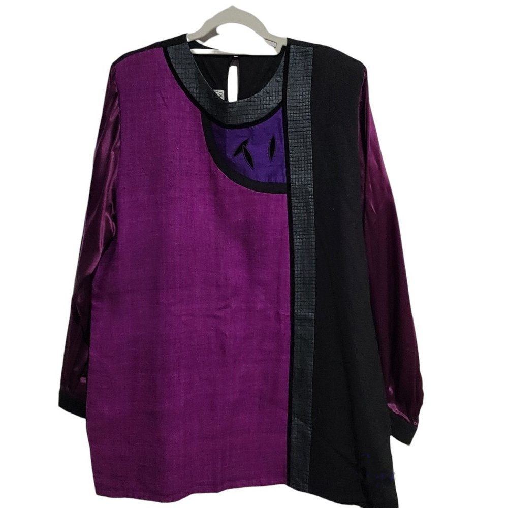 Bonnie Durant Custom Made Fine and Raw Silk Tunic - EUC